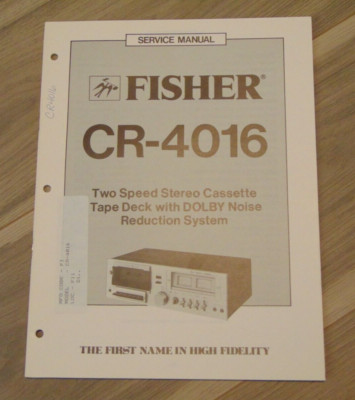 Fisher CR-4016  Service Manual 2 Speed Stereo Cassette Tape Deck-image