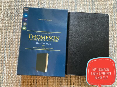 NIV Thompson Chain Reference Bible 2022 Handy  Black Bonded Leather-image