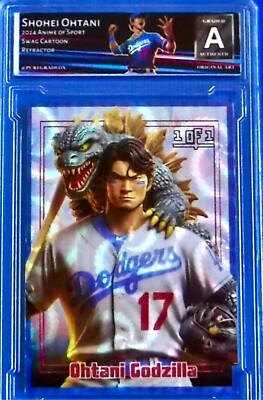 Shoei Ohtani 2024 PRISM ANIME GODZILLA REFRACTOR CARD 1/1 🔥💎-image