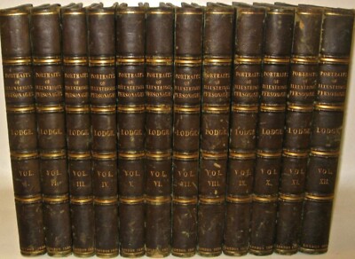 LEATHER Set; LODGE’S PORTRAITS!Plates MASSIVE FOLIOS FIRST EDITION 1823 Complete-image