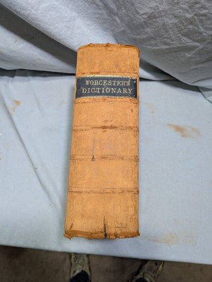 Antique 1860 Worcester's Dictionary Of The English Language Leather Bound-image