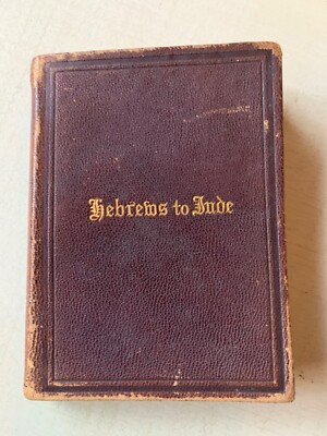 1869 Small Leather St. Paul Epistle to Hebrews; + James Peter John Jude Writings-image