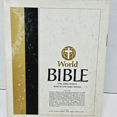 Holy World Bible KJV Word of Life Family Edition Red Letter Gold Edges Brown Box-image