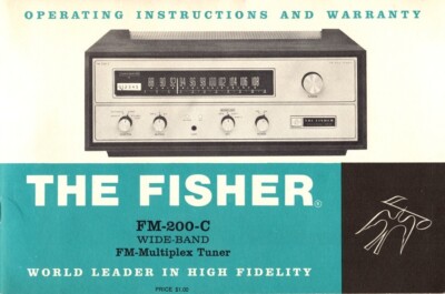 All original papers for Fisher FM-200-C stereo tuner - 1964 - VG cond, Free ship-image