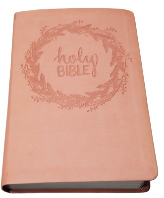 Holy Bible Nelson KJV Giant Print Red Letter Reference Edition Coral Pink-image