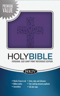 NKJV Personal Giant Print Reference Bible Grape (Essentials) - GOOD-image