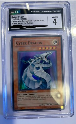 YU-GI-OH CYBER DRAGON 1st EDITION SUPER RARE CRV-EN015 CGC 4-image