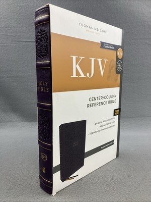 KJV Holy Bible, Center-Column Reference Bible, Leathersoft, Purple, 73,000+-image