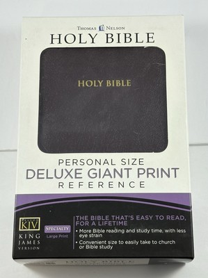 Holy Bible-KJV-Deluxe Giant Print-Burgundy Bonded Leather-Nelson 544BG-Very Good-image