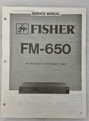 VTG Original Fisher FM-650 Am/Fm Stereo Synth Tuner Service Manual Repair-image