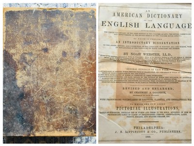 1860 Noah Webster - American Dictionary of the English Language - leather-image