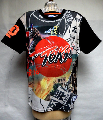 Godzilla Tokyo Graphic Black Short Sleeve T-shirt Cotton SZ Small Post Game VGUC-image