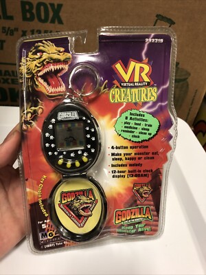 1997 MGA Godzilla Virtual Reality VR Creatures Cyber Pet Vintage Keychain NIB-image