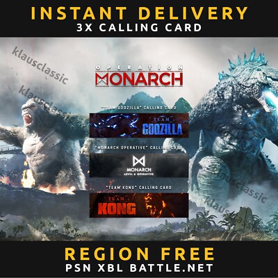 Call of Duty: Vanguard - Godzilla vs Kong 3x Calling Card Set | DLC | CoD-image