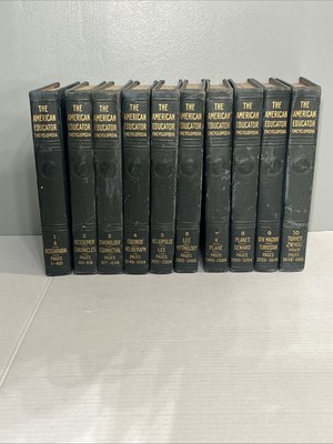 The American Educator Encyclopedia Complete Set Embossed Leather Dark Blue 1948-image