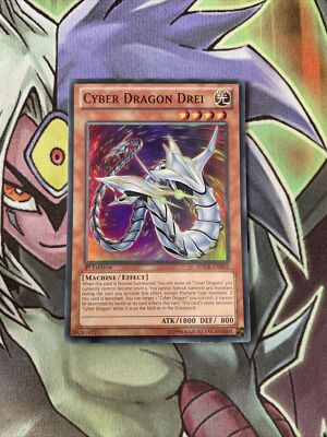 SDCR-EN002 Cyber Dragon Drei Super Rare 1st Edition NM Yugioh Card-image
