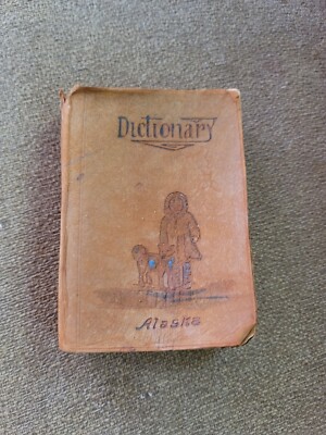 Antique 1942 Ideal Websters Dictionary Leather Bound Alaska-image