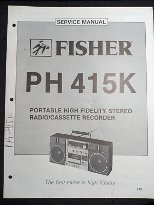 Fisher PH-415K Service Manual Portable Stereo/Radio Cassette Recorder Original-image