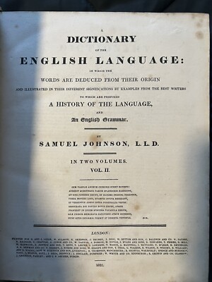 Samuel Johnson / Dictionary of the English language In which the words 1822-image