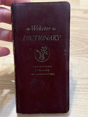 Webster Popular Modern Vest Pocket Dictionary   Vtg Leather Cover 1950’s Era-image