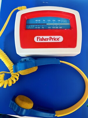 Vintage Fisher Price Kids AM/FM Stereo Radio with Headphones 1991 Works Great!-image