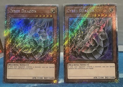YuGiOh! - Cyber Dragon RA03-EN155 Platinum Secret Rare 1st Edition Near Mint x2-image