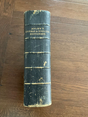 1874  LEATHER ADLER'S GERMAN & ENGLISH DICTIONARY-image