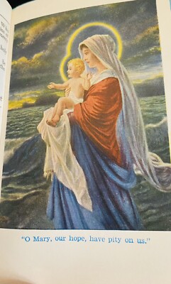 VTG 1954 Mary My Hope Prayers and Devotions Book First Edition Blue Leather-image