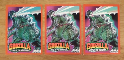 Godzilla: King Of The Monsters, Card #1 (Lot Of 3), Trendmasters, Toho Co., 1994-image