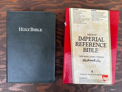 Nelson KJV New King James GRAY Bonded Leather Reference Bible Silver Gilt Edges-image
