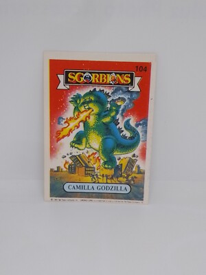 SGORBIONS GARBAGE CARD FIGURE - GODZILLA CAMILLA - FIRST SERIES 1985 NEW-image