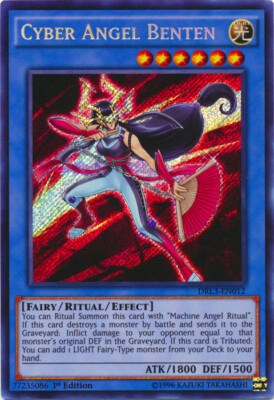 Heavy Play x 1 Cyber Angel Benten - DRL3-EN012 - Secret Rare - 1st Edition DRL3 -image