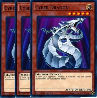 Yugioh - Cyber Dragon x 3 - 1st Edition NM - Plus Free Holographic Card-image