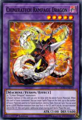 Yugioh LED3-EN019 Chimeratech Rampage Dragon 1st ED MINT HARD TO FIND + BONUS!!!-image