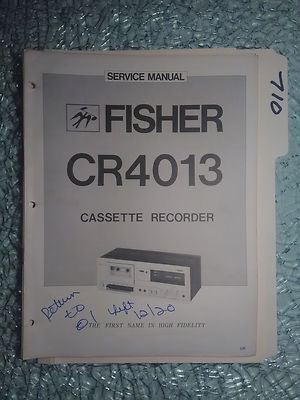 Fisher cr-4013 service manual original repair book stereo tape cassette player-image