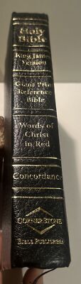 KJV Giant Print Reference Bible Concordance Red Letter Black Imitation Leather-image
