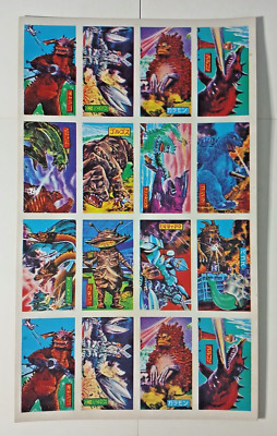 Godzilla & Ultraman kaiju uncut menko sheet (vintage 1970s Japan) Showa card lot-image