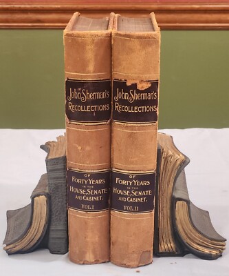 John Sherman's Recollections of Forty Years in the House and Senate. Leather.-image