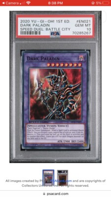 2020 Yugioh Speed Duel SBCB Dark Paladin (common) PSA 10-image