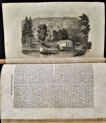 1839 antique NEW ENGLAND GAZETTEER history genealogy asylum bays towns capes-image