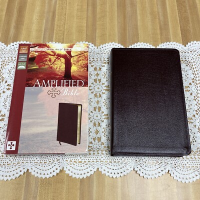 1987 Zondervan Amplified Bible Classic AMPC Burgundy bonded Leather-image