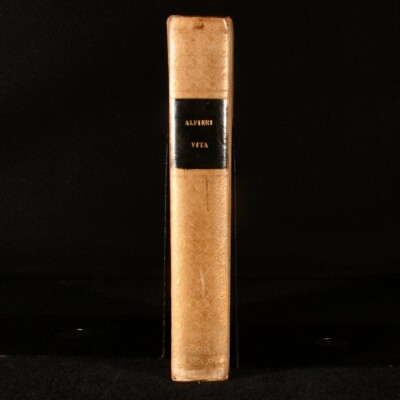 1822 2Vol in 1 Vita di Vittorio Alfieri da Asti Vellum Italian-image
