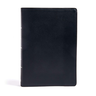KJV Super Giant Print Reference Bible, Black Genuine Leather, Indexed, Red L...-image