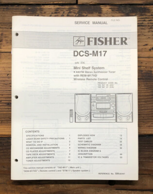 Fisher DCS-M17 Stereo  Service Manual *Original*-image
