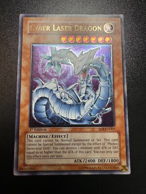 YUGIOH CYBER LASER DRAGON ULTIMATE RARE 1ST EDITION LIGHT PLAY SOI-EN007-image