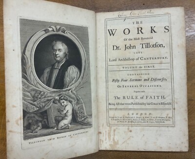 1752 Works of the Most Reverend Dr. John Tillotson - Fifty-Four Sermons, Vol. I-image