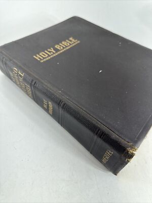 Large Holy Bible Alphabetical Indexed 1955 Hertel Blue Ribbon Illustrated-image