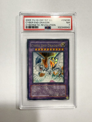 PSA 7 Yu-Gi-Oh! Cyber End Dragon CRV-EN036 1st Edition Ultra Rare 2005-image
