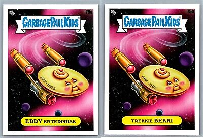 Star Trek USS Starship Enterprise Garbage Pail Kids GPK 90s TV Spoof 2 Card Set-image