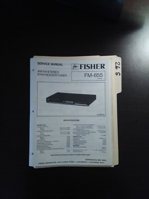 FM-855 Fisher service manual original repair book stereo synthesizer tuner -image
